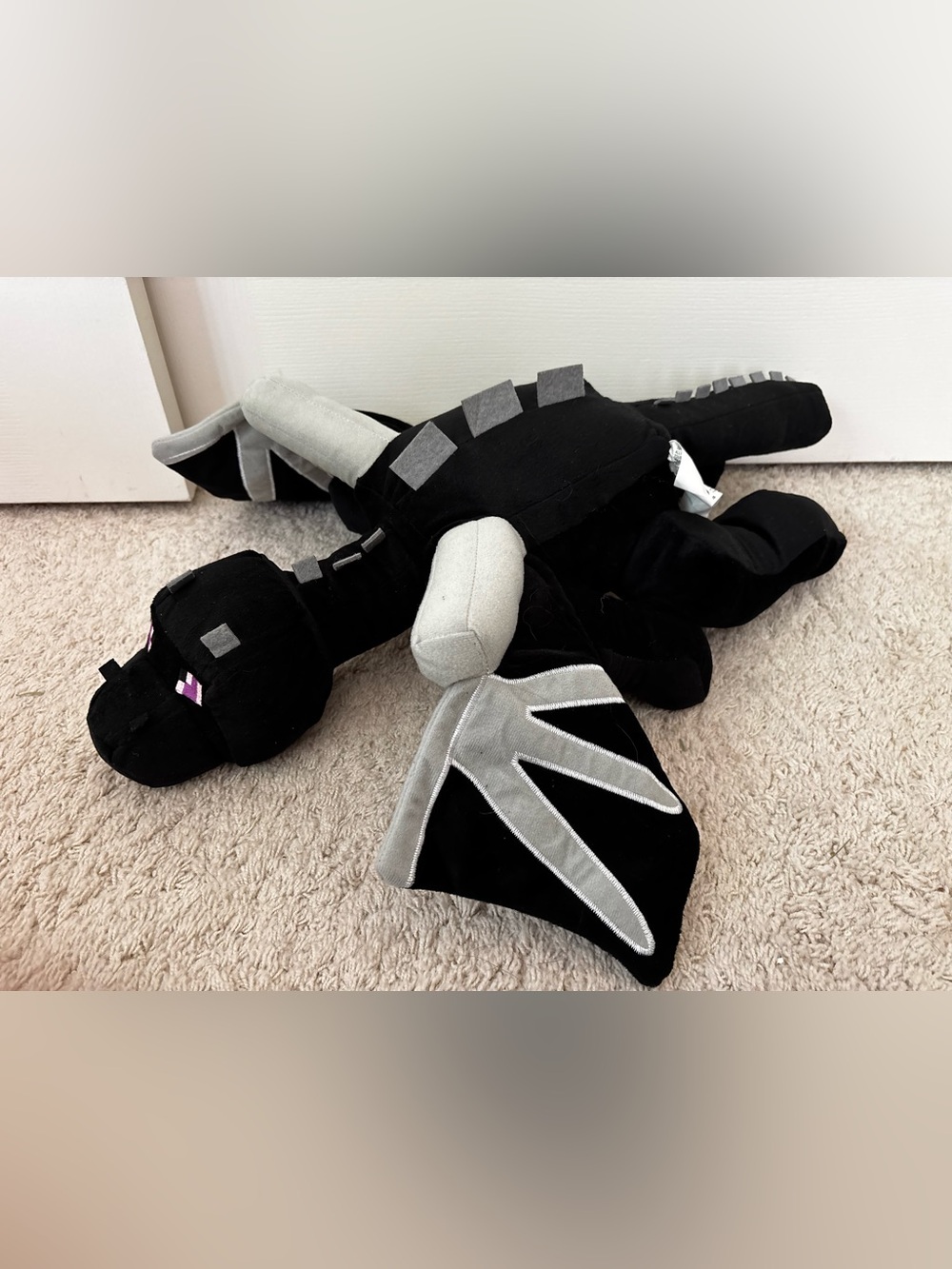 MINECRAFT ENDER DRAGON Black Gray Plush Dragon Stuffed Animal Made by JINX